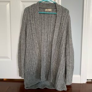 Grey Hollister Knit Cardigan
